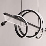 Люстра линейная черного цвета с волнообразным металлическим элементом Luke Lampco Tracer Lamp варинант исполнения - 7 | Loft Concept в Воронеже