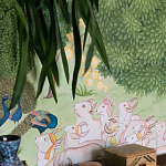 Обои ручная роспись Dandaka Glades Original colourway on painted Xuan paper варинант исполнения - 2 | Loft Concept в Воронеже