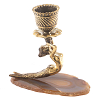 Подсвечник бронзовый из натурального камня агат Stone Candlestick варинант исполнения - 2 | Loft Concept в Воронеже