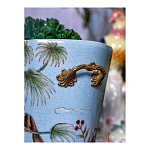 Кашпо из голубого фарфора с бронзовыми элементами Blue Garden варинант исполнения - 6 | Loft Concept в Воронеже