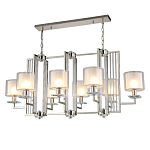Люстра прямоугольной формы с 8-ю цилиндрическими плафонами из стекла Laurent варинант исполнения - 2 | Loft Concept в Воронеже