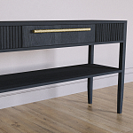 Дизайнерская Консоль с полкой и ящиком Primo Черный дуб варинант исполнения - 3 | Loft Concept в Воронеже