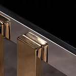 Консоль в современном стиле с черной стекляной столешницей Console with Black Glass варинант исполнения - 2 | Loft Concept в Воронеже