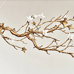 Люстра в виде золотой ветки с цветами Glass Flower Pendant Light варинант исполнения - 7 | Loft Concept в Воронеже