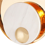 Бра с круглым плафоном из белого мрамора и золотистым металлическим обрамлением  Ginger & Jagger варинант исполнения - 2 | Loft Concept в Воронеже