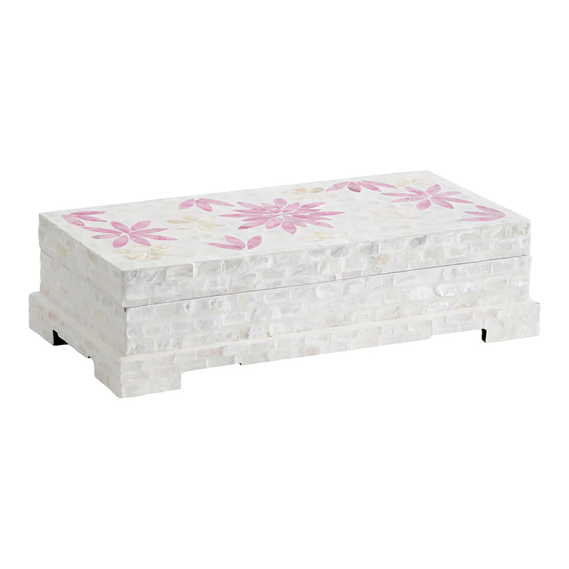 Шкатулка Oceane Bone Inlay White Белый Розовый Шкатулка Oceane Bone Inlay White Белый Розовый в Воронеже | Loft Concept