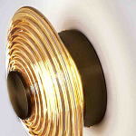 Бра с рельефным круглым плафоном янтарного цвета Savio Glass Disc Light варинант исполнения - 2 | Loft Concept в Воронеже