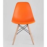 Пластиковый стул на ножках из массива бука Eames Orange варинант исполнения - 4 | Loft Concept в Воронеже