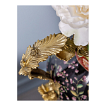 Ваза из фарфора черная с цветочной росписью и бронзовыми элементами Spring Garden варинант исполнения - 4 | Loft Concept в Воронеже