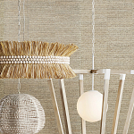 Подвесной светильник в форме купола с декором из круглых деревянных бусин White Wooden Beads Chandelier варинант исполнения - 5 | Loft Concept в Воронеже