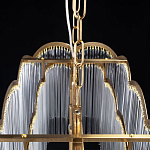 Люстра прямоугольная на цепях с прозрачными трубками и волнистым краем Nembus варинант исполнения - 10 | Loft Concept в Воронеже