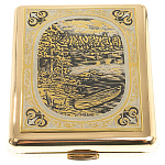 Портсигар на 20 сигарет с гравировкой природы в подарочной коробке Metal Cigarettes Cases варинант исполнения - 1 | Loft Concept в Воронеже