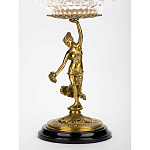 Чаша стеклянная прозрачная на бронзовой подставке с фигуркой девушки Eden Garden варинант исполнения - 2 | Loft Concept в Воронеже