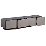 Тумба под телевизор со стеклянной столешницей и с выдвижными ящиками Minimalist Accent варинант исполнения - 2 | Loft Concept в Воронеже