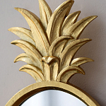 Зеркало овальной формы с золотистой рамкой и декоративной верхушкой в виде ананаса Pineapple Shine  варинант исполнения - 3 | Loft Concept в Воронеже