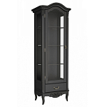 Витрина черная однодверная из массива бука с 4-мя полками и ящиком Black Provence варинант исполнения - 1 | Loft Concept в Воронеже