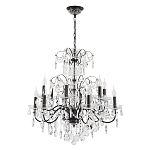 Люстра с хрустальными подвесками и металлическим основанием Диаметр 80 см Rococo Iron & Crystal Chandelier варинант исполнения - 1 | Loft Concept в Воронеже