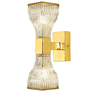 Бра с двумя плафонами из рельефного стекла GLASS HORN Gold