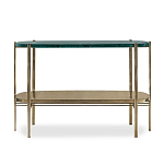 Консоль овальной формы золотая с полкой для хранения Craig варинант исполнения - 1 | Loft Concept в Воронеже