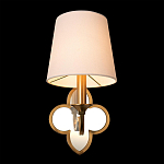 Бра с белым текстильным абажуром и декоративным основанием в виде четырехлистника с зеркальной вставкой Vitorino варинант исполнения - 19 | Loft Concept в Воронеже