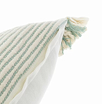 Чехол на подушку мятного цвета с бахромой и объемным узором Ethnic mix варинант исполнения - 3 | Loft Concept в Воронеже