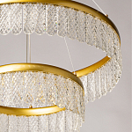 Люстра двухъярусная с золотого цвета и прозрачными подвесками Pettico варинант исполнения - 9 | Loft Concept в Воронеже