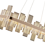 Люстра подвесная прямоугольная с рифлёными прозрачными элементами и золотым основанием Aurea Vista варинант исполнения - 2 | Loft Concept в Воронеже