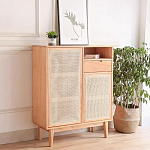 Комод с плетеными дверками и открытой нишей  с ящиком Dora Sideboard варинант исполнения - 2 | Loft Concept в Воронеже