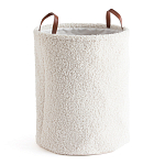 Корзина для белья из ткани букле Boucle Organizers Round варинант исполнения - 1 | Loft Concept в Воронеже