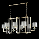 Люстра прямоугольной формы с 8-ю цилиндрическими плафонами из стекла Laurent варинант исполнения - 8 | Loft Concept в Воронеже