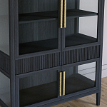 Витрина Primo со стеклянными фасадами и 2 ящиками Черный дуб варинант исполнения - 3 | Loft Concept в Воронеже