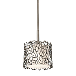 Подвесной светильник с цилиндрическим белым плафоном с ажурным узором цвета олово Kichler варинант исполнения - 1 | Loft Concept в Воронеже