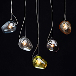 Люстра линейная с 5-ю разноцветными стеклянными плафонами Kaleido варинант исполнения - 5 | Loft Concept в Воронеже