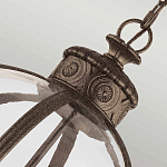 Подвесной светильник бронзового цвета с прозрачным стеклянным плафоном в форме шара в индустриальном стиле на цепи 4 лампы Feiss варинант исполнения - 5 | Loft Concept в Воронеже