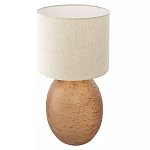 Настольная лампа с тканевым бежевым абажуром на овальном основании Beige Lampshade on Oval Base варинант исполнения - 1 | Loft Concept в Воронеже