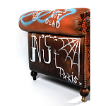 Диван Честерфильд граффити graffiti Orange Sofa натуральная кожа варинант исполнения - 7 | Loft Concept в Воронеже
