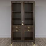 Дизайнерский шкаф витрина Elsa Dreams Walnut с 4-мя ящиками варинант исполнения - 1 | Loft Concept в Воронеже