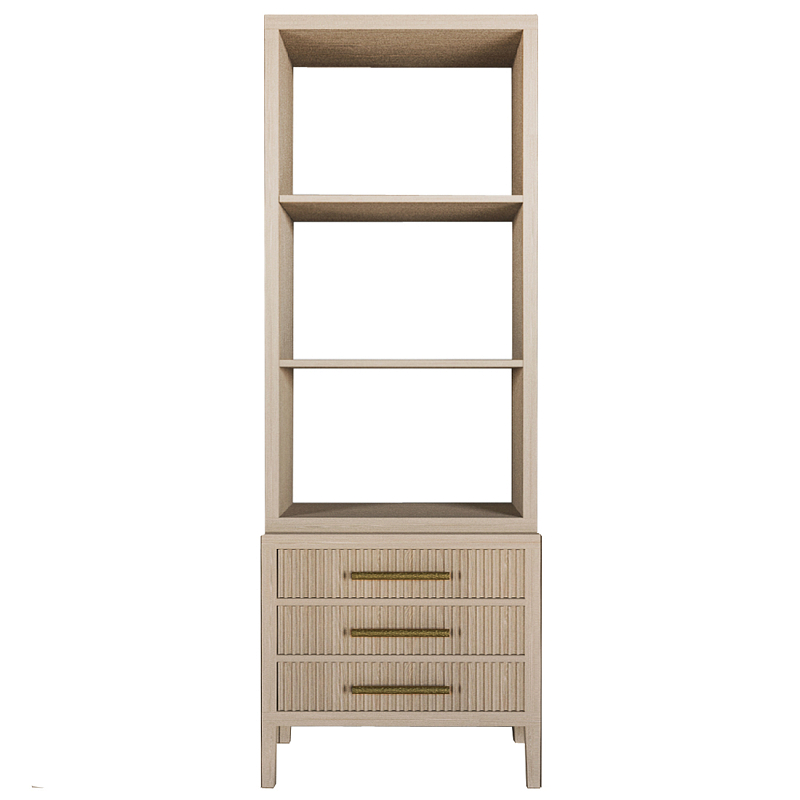 Этажерка Primo с ящиками шпон Светлый дуб Древесина Золотой в Воронеже | Loft Concept 