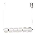 Люстра линейная с 6-ю прозрачными стеклянными плафонами округлой формы HANDLE GRAPE варинант исполнения - 2 | Loft Concept в Воронеже