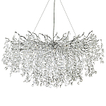 Линейная люстра с хрустальными подвесками на металлических ветках Fairytree Light Silver Linear Chandelier 18 варинант исполнения - 1 | Loft Concept в Воронеже