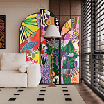 Ширма цветочный принт Colored Partition варинант исполнения - 1 | Loft Concept в Воронеже