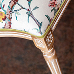 Стул из массива бука бежевый с изображением птиц и цветов Beige Green Chinoiserie Peach Garden Chair варинант исполнения - 5 | Loft Concept в Воронеже