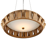 Люстра круглая из толстых деревянных реек Wooden Slats варинант исполнения - 3 | Loft Concept в Воронеже