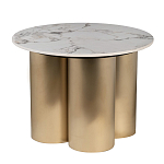 Стол журнальный круглый керамогранит белый Keramos варинант исполнения - 1 | Loft Concept в Воронеже