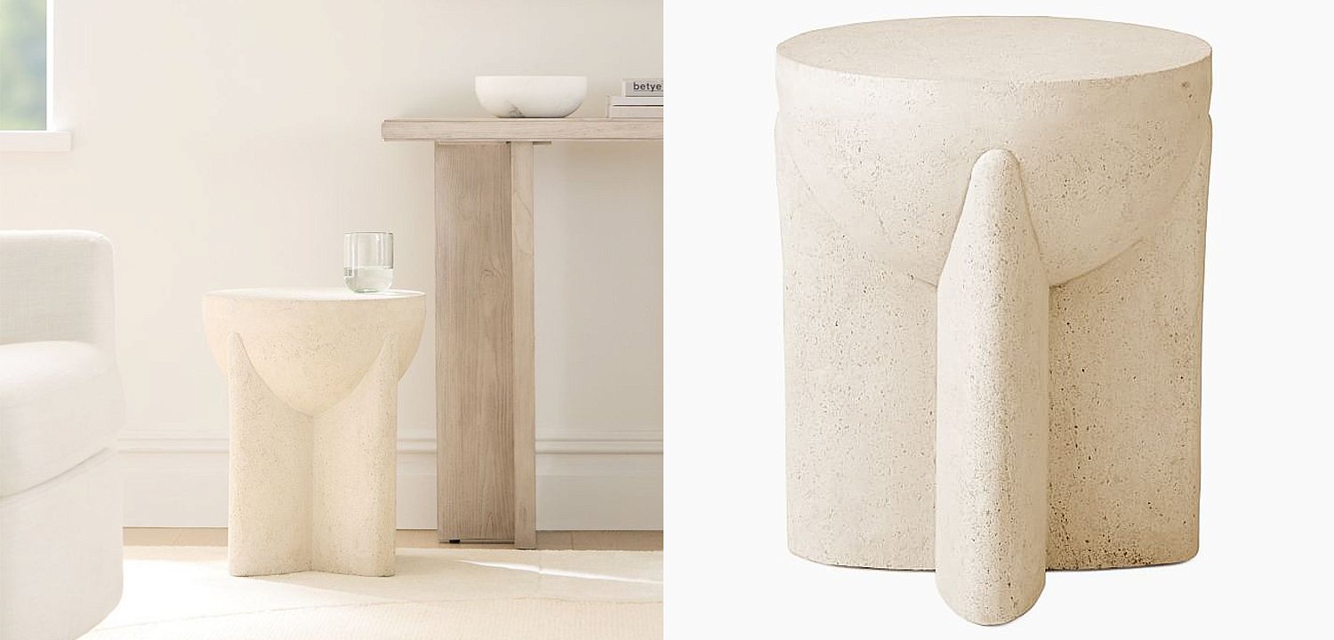 Приставной стол Lava Stone Side Table Травертин Приставной стол Lava Stone Side Table Травертин - Loft-Concept в Воронеже