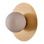 Бра круглое с плафоном из натурального камня на латунном основании Cryptocrystalline Stone варинант исполнения - 1 | Loft Concept в Воронеже