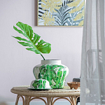 Ваза с зелёными листьями и крышкой Vase Green Leaves варинант исполнения - 1 | Loft Concept в Воронеже