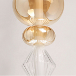 Подвесной светильник с вертикальной композицией из прозрачных и янтарных стеклянных шаров и ромбов Gabriel Scott Luna варинант исполнения - 4 | Loft Concept в Воронеже