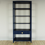 Стеллаж Elsa Dreams Blue со стеклянными полками и ящиком варинант исполнения - 4 | Loft Concept в Воронеже