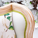 Диван двухместный из натурального бука золотистый с изображением птиц и цветов Blooming Birds варинант исполнения - 2 | Loft Concept в Воронеже